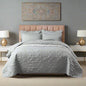 Grey Blend Quilted Bedspread / Throw Set