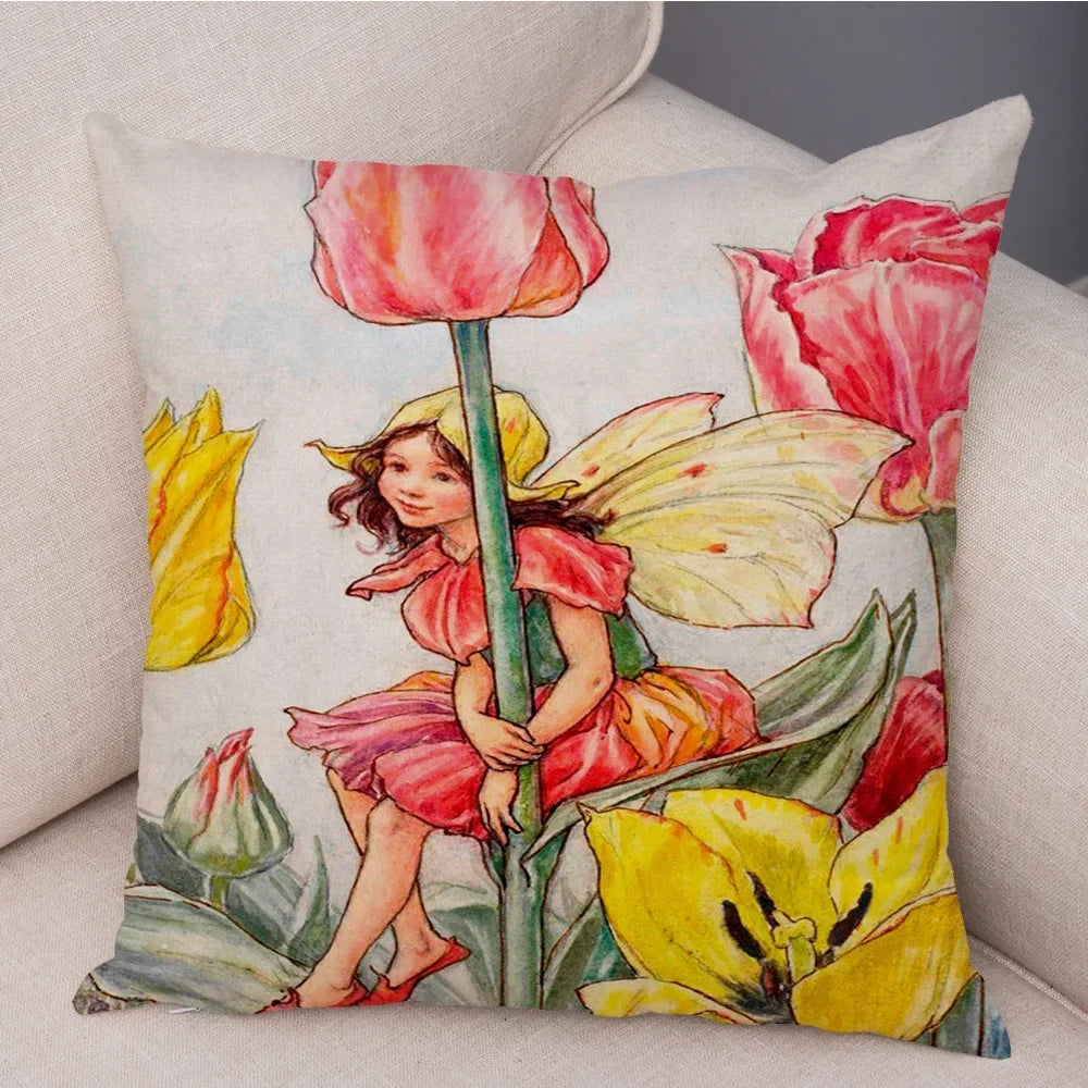 Children's Flower Fairies Cushion Covers 45cm x 45cm