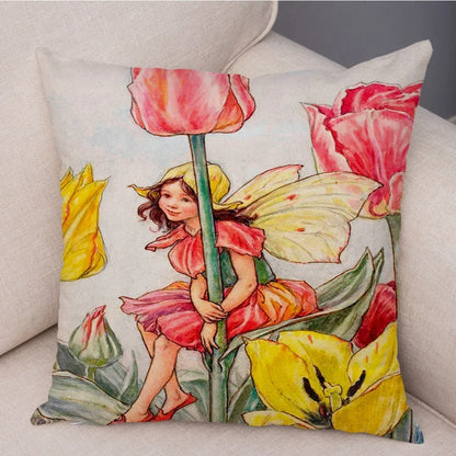Children's Flower Fairies Cushion Covers 45cm x 45cm