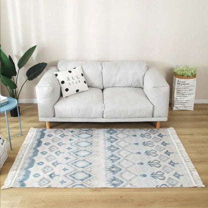 Geometric Nordic Cotton Livingroom Rugs With Fringe