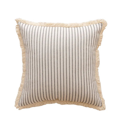 Nordic Vintage Striped Jacquard Tassel Cushion Covers