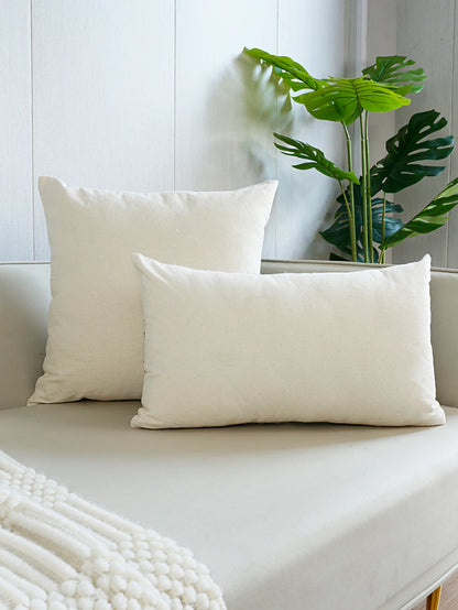Cool Simplistic Black & Grey Embroidered Leaves on Off-White Fabric