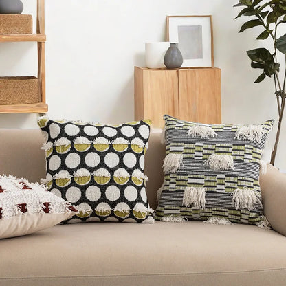 Retro Nordic Geometric Tufted Cushion Covers 45x45cm