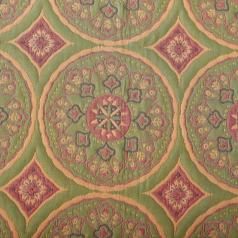 Stylish Geometric Mandala Bedspread in Green, Pink & Yellow - King- & Queensize