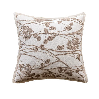 Floral & Arty Tufted Embroidered Cushion Covers in Cream & Beige