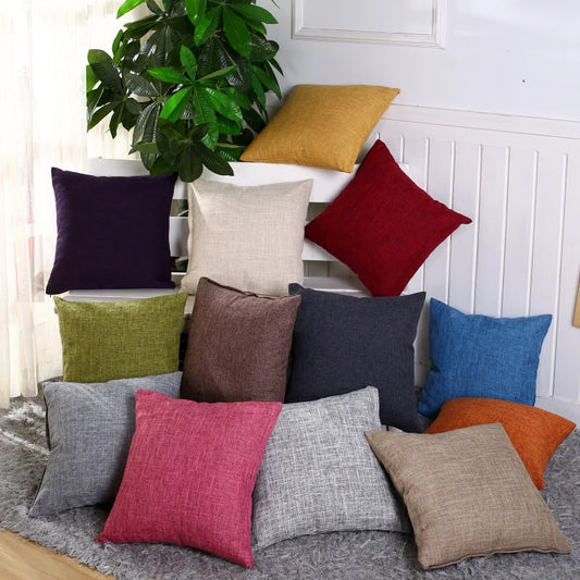 Scandinavian Cotton Linen Cushion Covers 18in x 18in (9 colours)