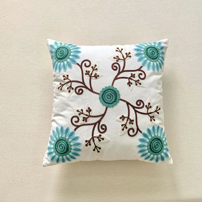 Embroidered Sunflower Cushion Covers in 3 Colour Schemes - 18in x 18in