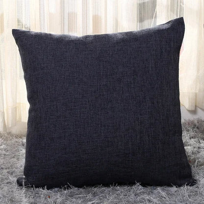Black Scandinavian Cotton Linen Cushion Covers 18in x 18in 