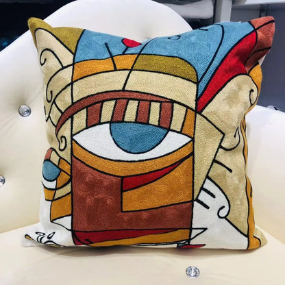 Picasso Embroidery Cushion Covers - 45cm x 45cm or 18in x 18in