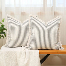 Countryhouse Striped Jacquard Tassel Cushion Covers