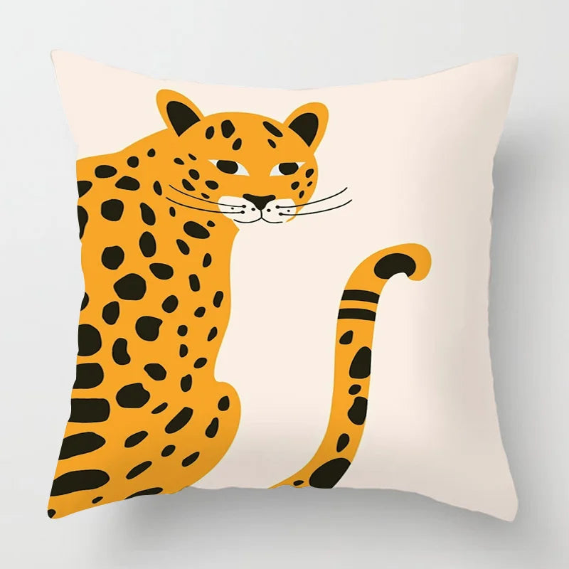 Colourful Abstract Art Leopard Printed Cushion Covers - 2 Sizes