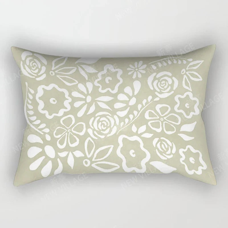 Arty Retro Floral Cushion Covers in Earthy Colours 30*50 cm
