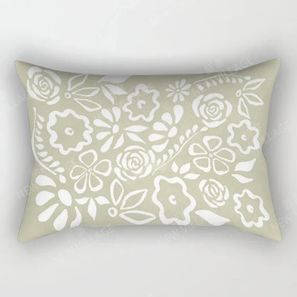 Arty Retro Floral Cushion Covers in Earthy Colours 30*50 cm