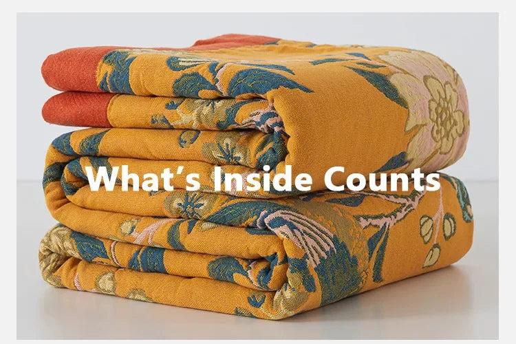 Yellow Retro Floral Bedspread / Sofathrow 100% Cotton - Kingsize & Queensize