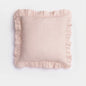 Pink 100% Pure Linen Ruffle Cushion Cover 