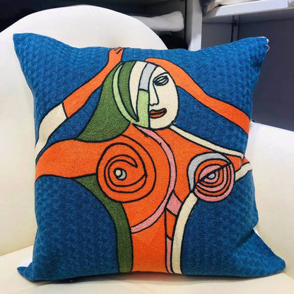 Picasso Embroidery Cushion Covers - 45cm x 45cm or 18in x 18in