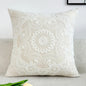 Off-White Hand-Embroidered Floral Cushion Covers 100% Cotton - 3 Sizes