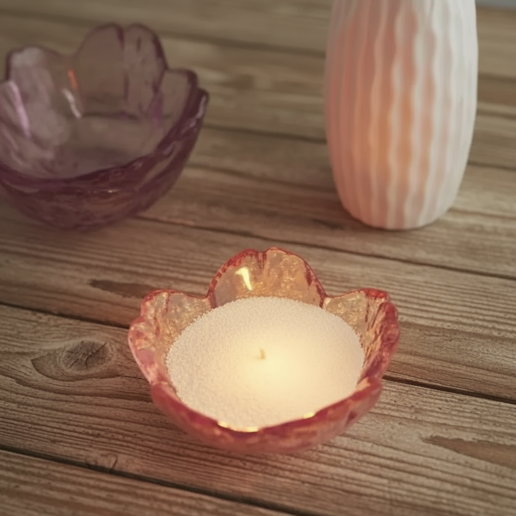 Cute Glass Flower Bowls for Candle Sand Wax