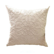 Cream Boho Floral Chain Embroidery Cushion Covers