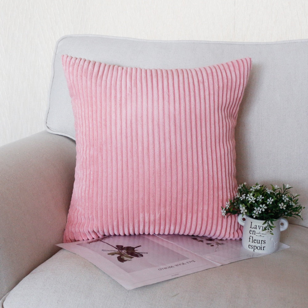 pink Cool And Funky Corduroy Cushion Covers