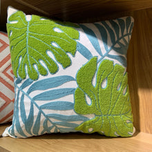 Blue and green Cool 3D Embroidery Tropical Plant Cushion Covers