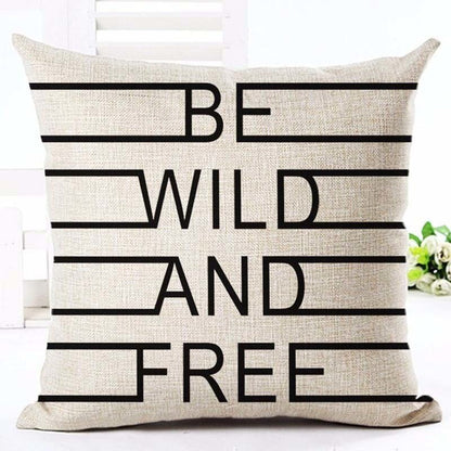 Cool Cotton Linen Cushion Covers in Cream With Quotes