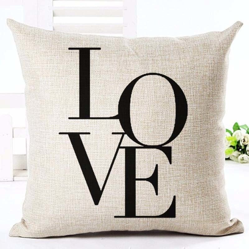 Cool Cotton Linen Cushion Covers in Cream With Quotes