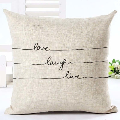 Cool Cotton Linen Cushion Covers in Cream With Quotes