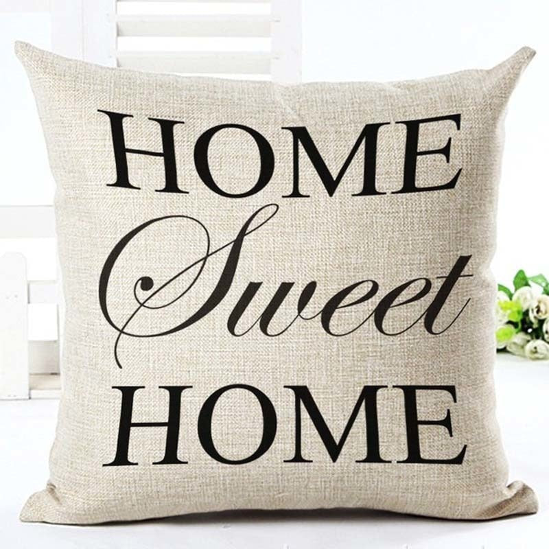 Cool Cotton Linen Cushion Covers in Cream With Quotes