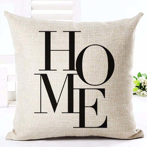 Cool Cotton Linen Cushion Covers in Cream With Quotes
