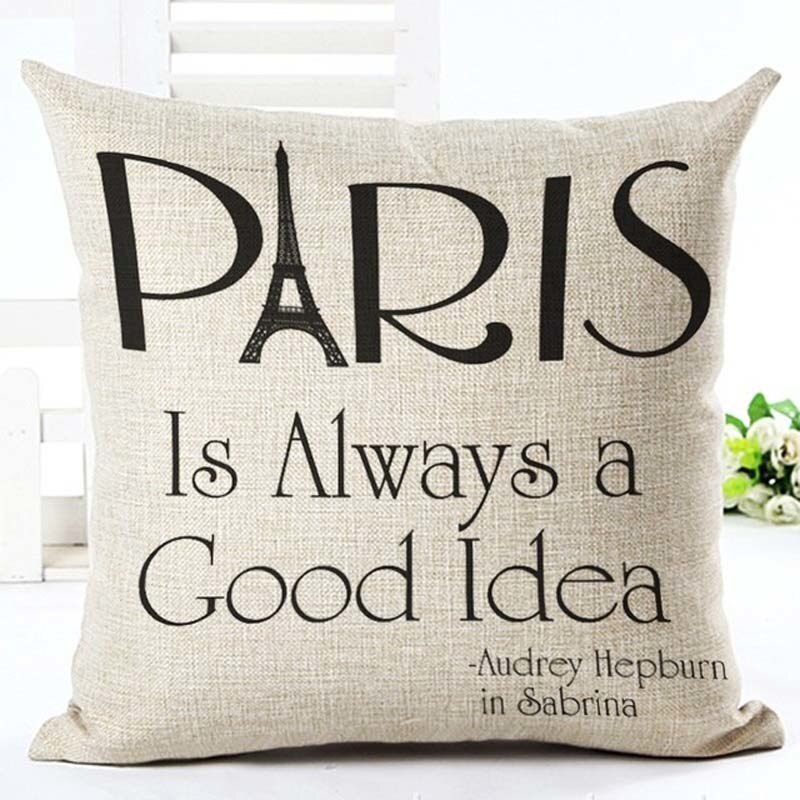 Cool Cotton Linen Cushion Covers in Cream With Quotes