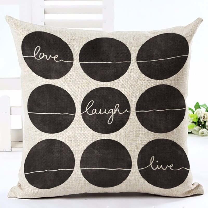 Cool Cotton Linen Cushion Covers in Cream With Quotes