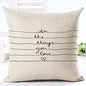 Cool Cotton Linen Cushion Covers in Cream With Quotes