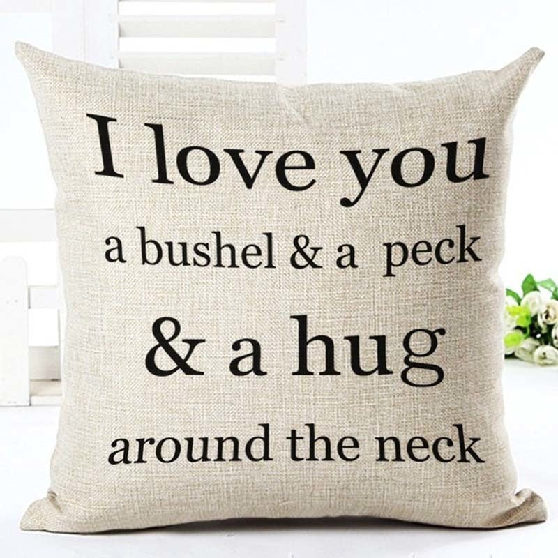 Cool Cotton Linen Cushion Covers in Cream With Quotes