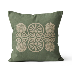 Green Gorgeous Vintage Floral Linen Cushion Covers - 18in x 18in