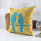 Scandi Cushion Covers With Cute Yellow & Turquoise Birds