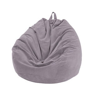 Grey Soft Thin Lined Corduroy Bean Bag Covers