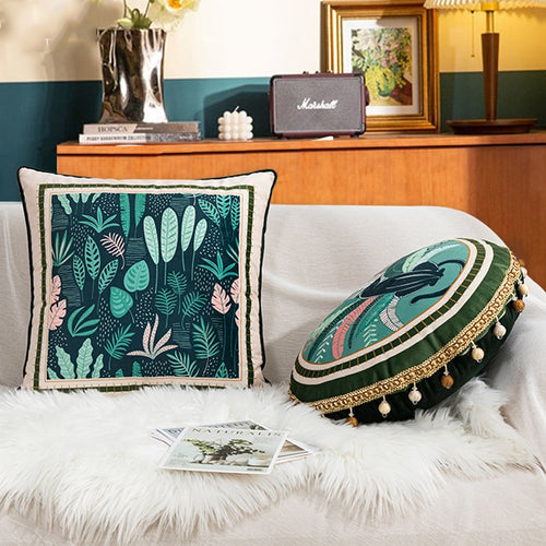 Beautiful Velvet Floral & Panther Print Cushion Covers -  Square & Round