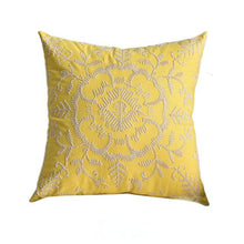 Yellow Boho Floral Chain Embroidery Cushion Covers