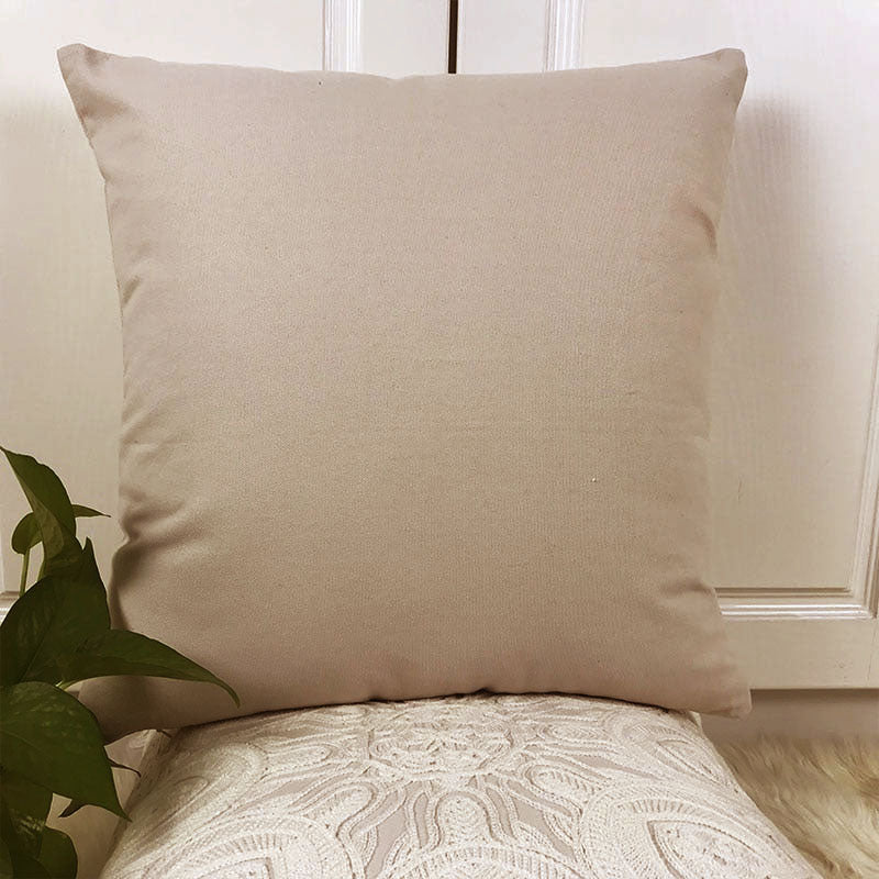 Beige Cushion Covers With Beautiful Offwhite Embroidery