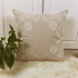 Beige Cushion Covers With Beautiful Offwhite Embroidery