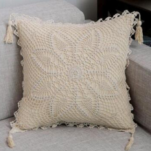Cream & White Cotton Crochet Cushion Covers (Some With Tassles)