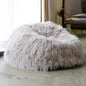 grey faux fur bean bag