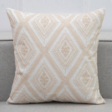 Beige Crochet Style Embroidery Cushion Cover