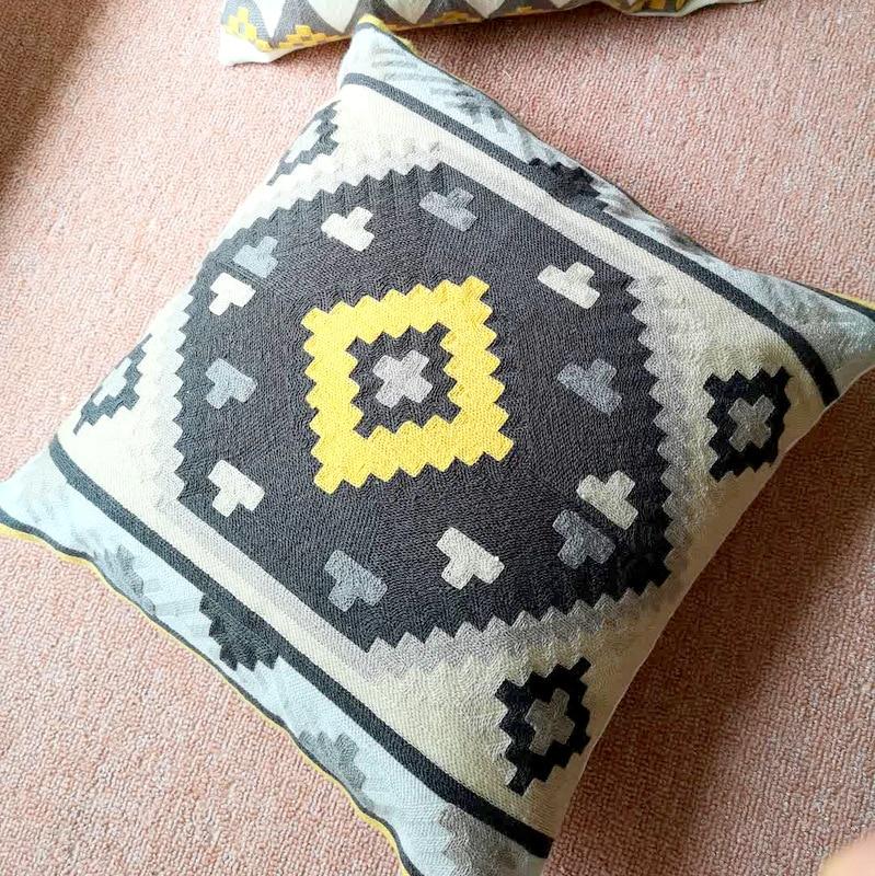 Kilim Geometric Embroidery Cushion Covers - Indimode