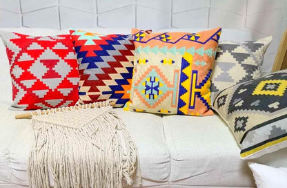 Kilim Geometric Embroidery Cushion Covers - Indimode