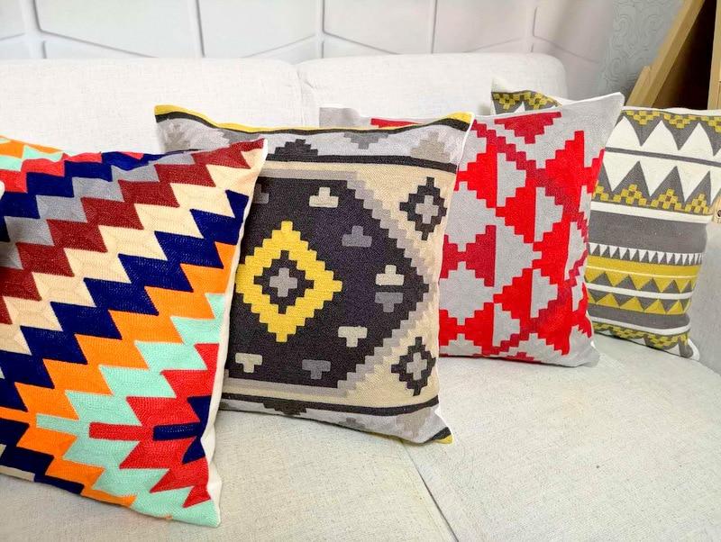 Kilim Geometric Embroidery Cushion Covers - Indimode