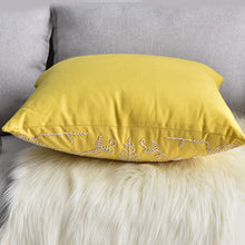 Yellow Boho Floral Chain Embroidery Cushion Covers