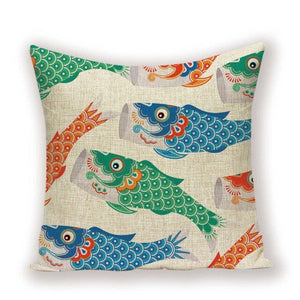 Retro Vintage Colourful Fish Cushion Covers