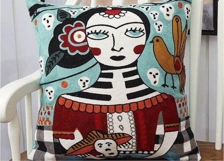 Frida Kahlo Embroidery Cushion Covers - Indimode